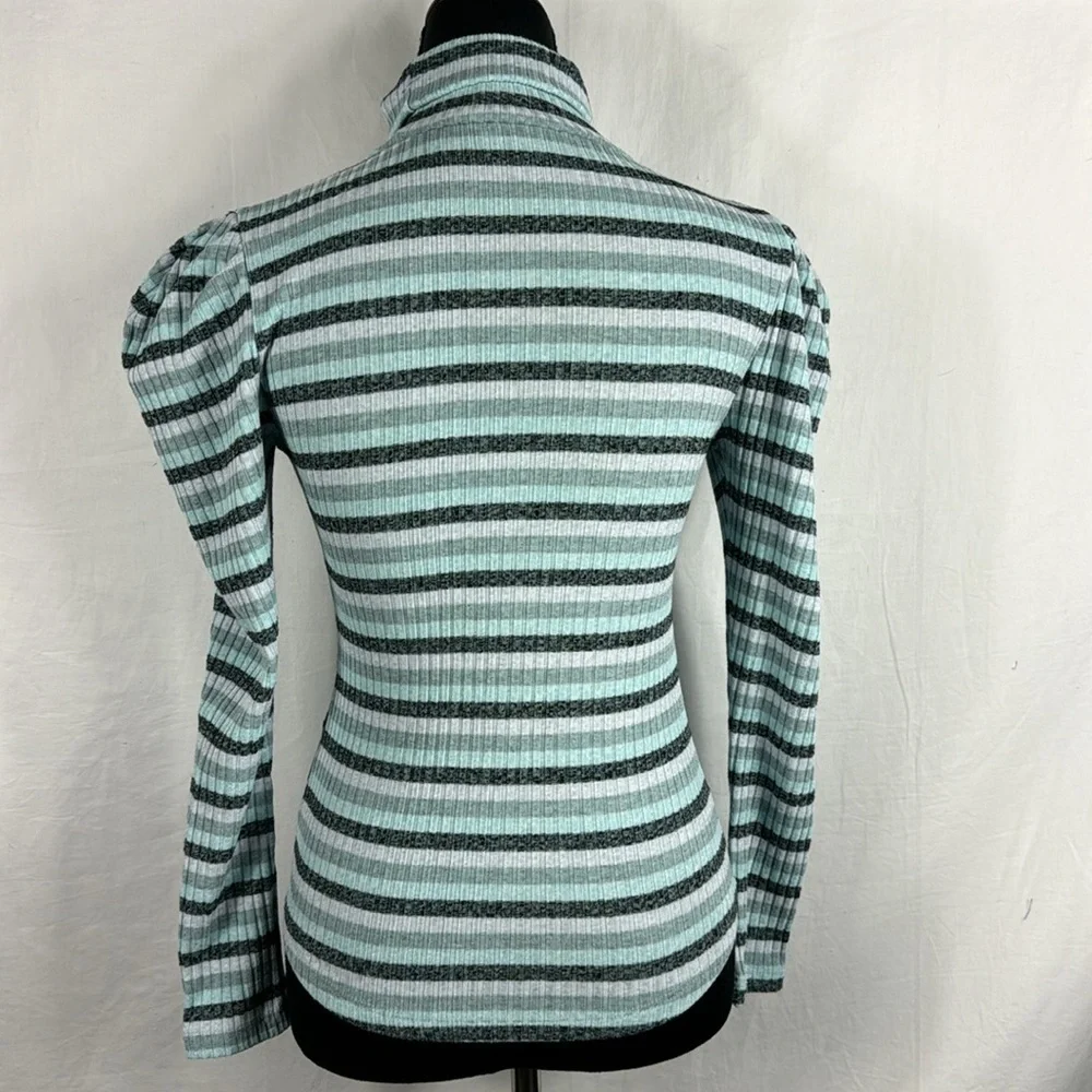 Maeve by Anthropology Blue Stripes Turtleneck
